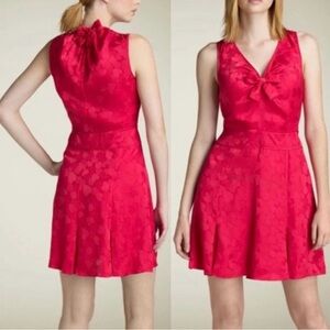 NEW Marc By Marc Jacobs Fit Flare Red Silk Dress with Bow Details